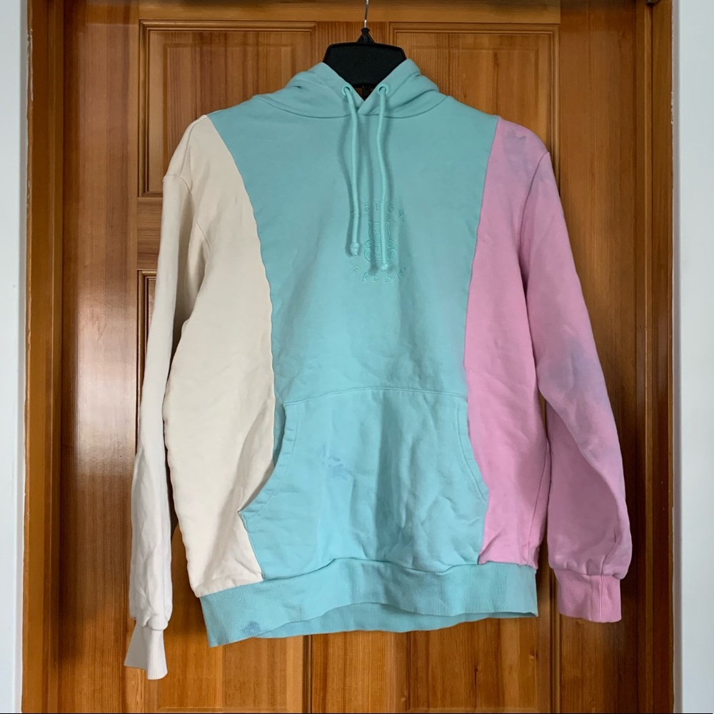 💗TEDDY FRESH pastel colorblock hoodie